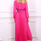 Lange plissé jurk | Fuchsia