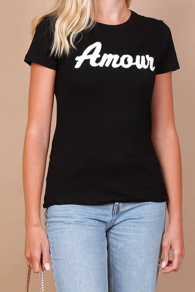 T-shirt Amour | zwart