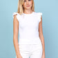 T-shirt met ruffle mouw | wit