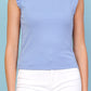T-shirt met ruffle mouw | blauw