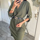 Tuniek met riem | Kaki