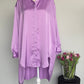 Satijnen blouse jurk | Lila