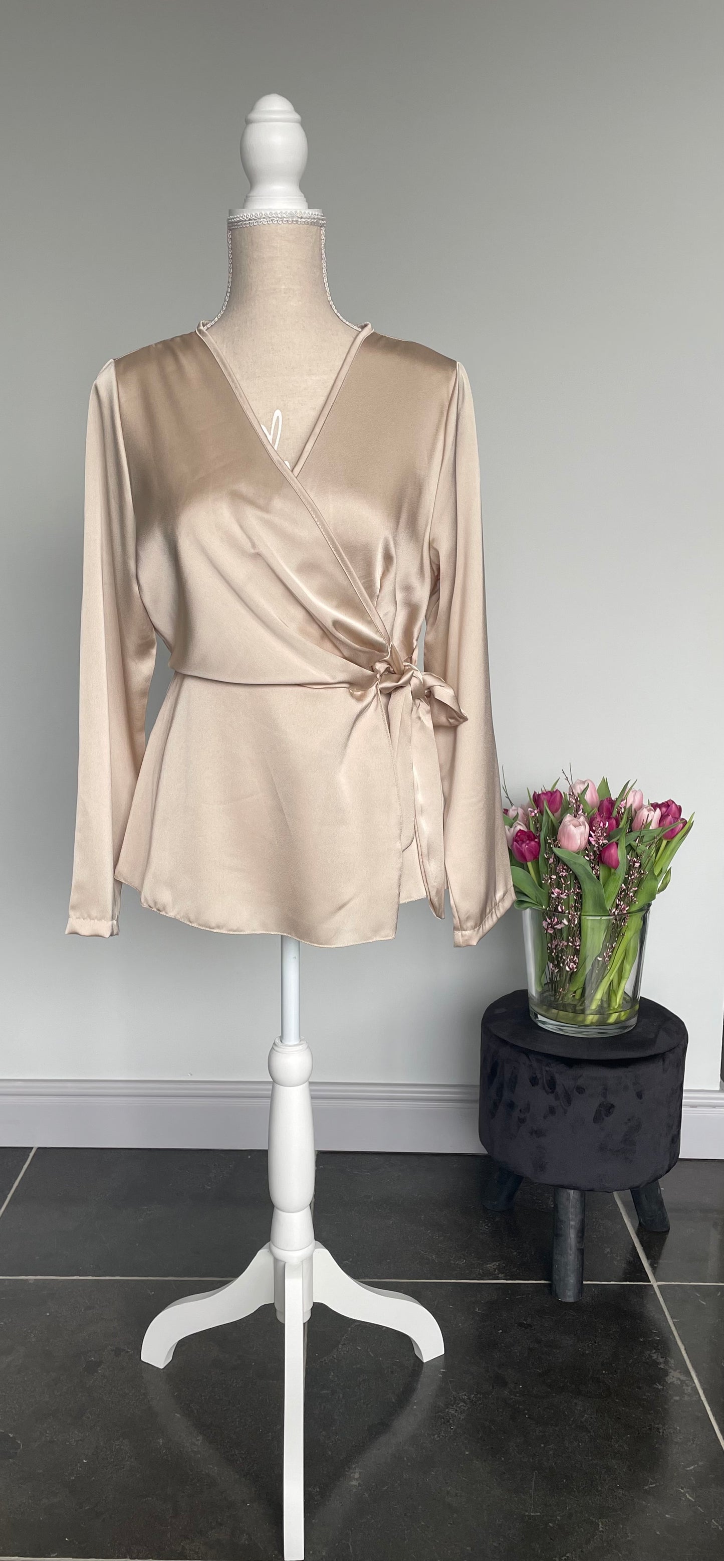 Blouse cache-coeur | beige