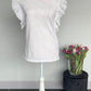 T-shirt met broderie kapmouw | wit