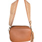 Lederen schoudertas met extra schouderband | Cognac
