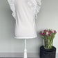 T-shirt met broderie kapmouw | wit