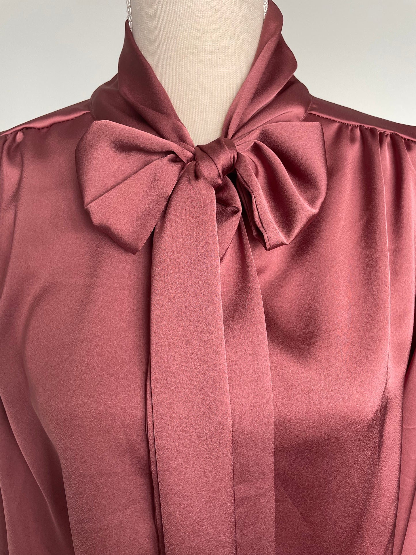 Blouse met strik | oud roze