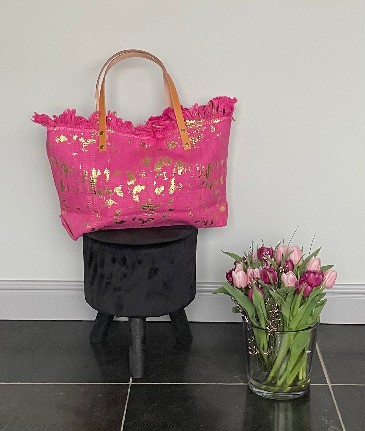 Strandtas metallic | roze