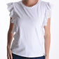 T-shirt met broderie kapmouw | wit