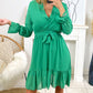 Jurk ruffle cache coeur | Emerald groen