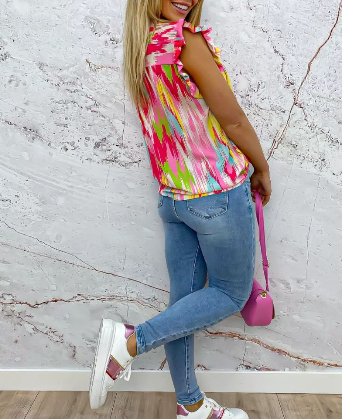 Ruffle topje | Roze